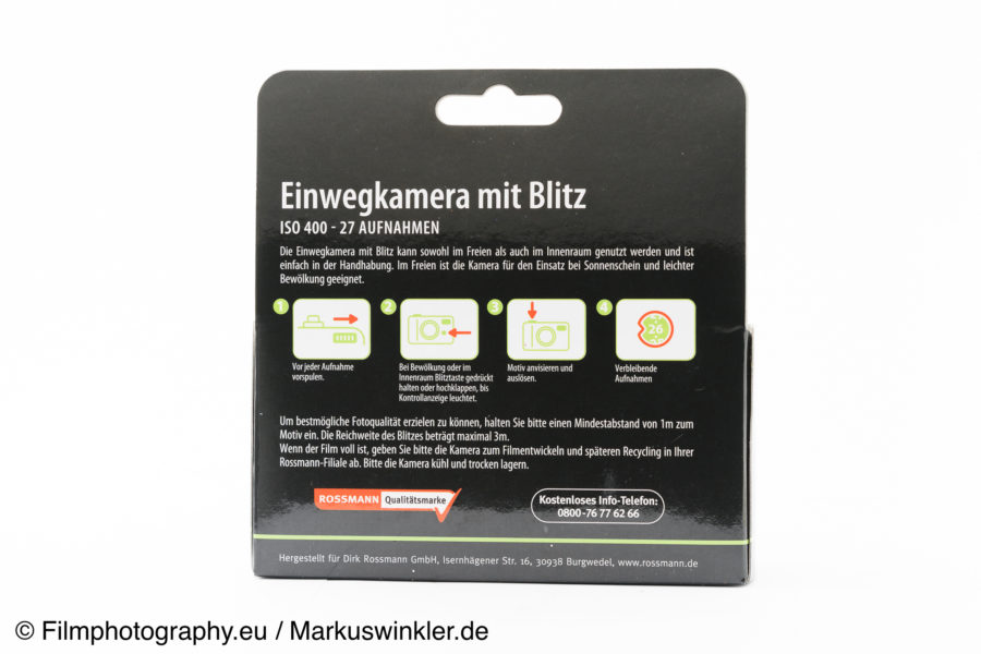 Rossmann store.it Einwegkamera Funktionen und Entwicklung