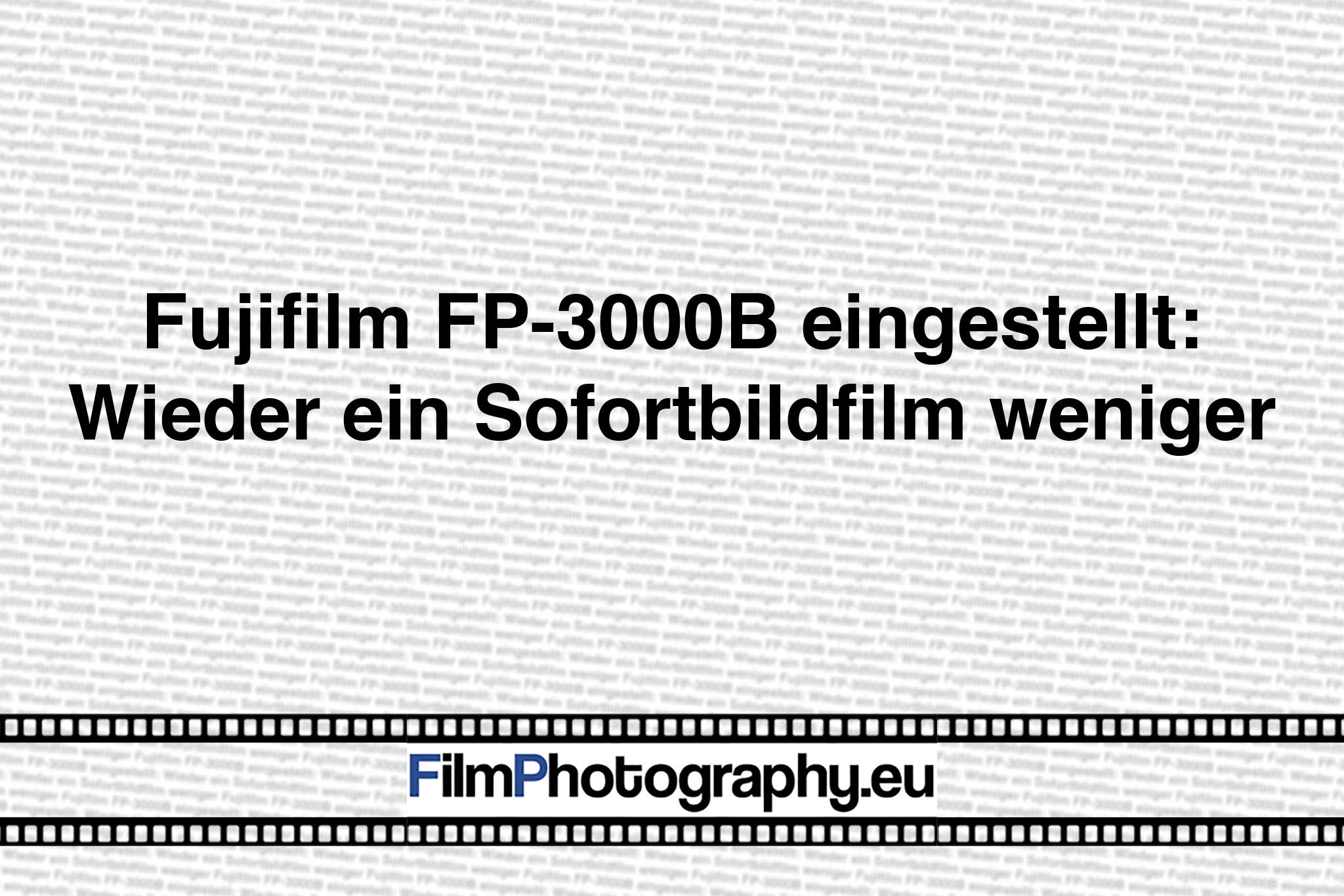 Fujifilm Fp 3000b Eingestellt Wieder Ein Sofortbildfilm Weniger